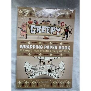 Archie McPhee Creepy Wrapping Paper Book 12 Sheets Horror Novelty Gift Wrap #575